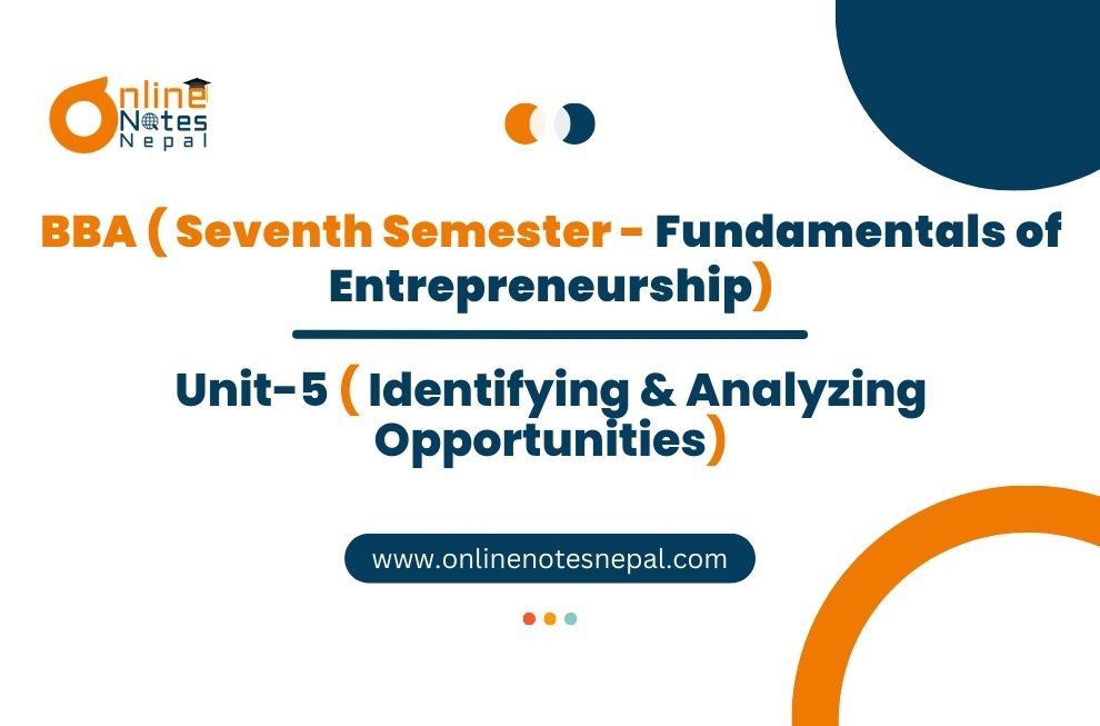 Unit 5: Identifying & Analyzing Opportunities - Fundamentals of Entrepreneurship | Seventh Semester Photo
